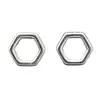 Aretes Hexagonales Estilo Coreano Versátiles Brillantes Estilo Bosque para Mujer Estudiante Pequeños Frescos Diseño de Nicho Geométricos Moda Elegantes