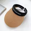 Sombrero de Paja con Parte Superior Abierta Gorra de Pato para Mujer Verano Viajes Exterior Sol Playa Ocio Versátil Sombrero de Protección Solar Venta al por Mayor