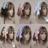 Diadema Lolita de chica suave japonesa con encaje blanco, dulce y versátil, gato y carta de amor, diadema Lolita con asa de ángel