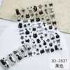 Pegatinas para Uñas Graffiti Blanco y Negro Gatito y Cachorro Lindos de Dibujos Animados Calcomanías de Decoración para Uñas Pegatinas de Cachorro Arte para Uñas