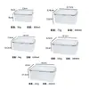 Recipiente de plástico rectangular de gran capacidad para almacenamiento, caja sellada para alimentos, caja transparente para almacenamiento doméstico de frutas y verduras