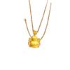 Tienda de Oro Mismo Estilo Collar Colgante Calabaza con Lazo Dorado Cepillado con Pedrería Cadena para Clavícula Hueca de la Fortuna Accesorio Versátil