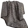 Pañuelo de Seda Lino Camelia Blanco y Negro Estilo Occidental Pañuelo Cuadrado Pequeño Pañuelo Delgado para Mujer Decoración con Pañuelo de Traje Chal