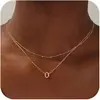 Collar de Moda Transfronterizo Europeo y Americano Versátil en Capas con Iniciales y 26 Colgantes, Nuevo Estilo para Mujer 2024 para Superponer