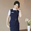 Traje Profesional de Salón de Belleza de Verano, Elegante Traje Chaleco, Ropa de Trabajo para Catering de Hotel, Uniforme de Trabajo para Mujer para Joyería