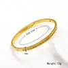 Pulsera transfronteriza INS de viento de acero de titanio con incrustaciones de circonita de Europa y Estados Unidos, para mujer, nicho, temperamento de alto nivel, chapada en oro de 18 quilates con diamantes completos