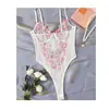 Ropa Interior Europea y Americana Nueva Transfronteriza para Mujer, Encaje Sexy, Mono Bordado Floral Pesado, Pieza Única Envío Directo