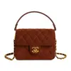 Bolsa Transversal Pequena Estilo Fragrância Tecido Diamond Lattice Corrente Infantil 2026 Outono Nova Alta Moda Versátil de Mão Ombro Diagonal