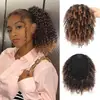Peruca Rabo de Cavalo Pequeno com Cordão African 10 polegadas para Mulheres, Perucas de Cabelo Sintético Fofo de Lagarta de Rabo de Cavalo Curto