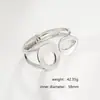 Pulsera hueca de moda transfronteriza europea y americana, pulsera circular de tamaño asimétrico, diseño de nicho, pulsera circular lisa geométrica para mujer