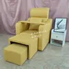 Sofá Silla para Salón de Uñas, Sofá con Tina para Pedicure, Sillón Reclinable con Masajeador de Pies, Salón de Pestañas, Salón de Belleza, Cama para Tatuaje de Cejas y Bordado