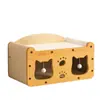 Placa Arranhador para Gatos, Ninho para Gatos, Estrutura de Escalada Resistente ao Desgaste Universal para Gatos para Todas as Estações, Placa de Arranhar Gato, Casa de Gato Integrada, Sofá, Brinquedo para Gatos, Camada Dupla