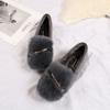 Novos Sapatos Peludos 2023 para Mulheres, Roupa Externa de Outono e Inverno, Sapatos Peludos Femininos, Sapatos Peludos com Solado Plano, Sapatos para Gestantes, Luz de Velas