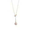 Collar de Borla Deslizante con Bola de Diamante para Diseño de Moda de Nicho, Elegante y Sencillo, Lujo Ligero, Accesorio Versátil, Directo del Fabricante