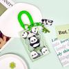 Estojo Deslizante para Cartão de Panda de Desenho Animado com Cordão Retrátil para Cartão de Estudante, Cartão de Refeição, Cartão de Jogo, Cartão de Trabalho, Conjunto de Identidade