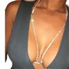 Accesorios Transfronterizos Cadena de Diamantes de Playa Cadena para el Pecho Super Flash Sexy Pedrería Halter Cadena para el Cuerpo Bikini Estilo Europeo y Americano Cadena para el Pecho
