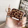 Suporte Espelho Estampa Leopardo Onda Estojo para Fone de Ouvido Adequado para Apple AirPods 4 Pro3 Pro2 Estojo Protetor Anti-Queda
