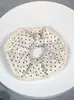 Elástico de Cabelo Scrunchie Listrado com Renda Estilo Coreano para Mulheres, Acessório de Cabelo Suave e Elegante, Elástico de Cabelo Scrunchie Estilo Coreano