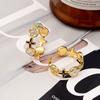 Pendientes elegantes, sencillos y ligeros de lujo a la moda, con esmalte de colores, circulares que combinan con todo, para uso diario, estilo retro.