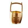 Tendencia de Tiktok Latón Atrae Fortuna Cubo de Oro Adorno Metal Dorado Chapado Lingote Pequeña Barra de Oro Latón Cubo de Agua Cobre Adorno