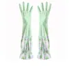 Guantes Sanhan para lavar platos Limpieza de cocina Guantes para el hogar Impermeables Duraderos Forrados de felpa Gruesos Guantes para lavar ropa Alargados