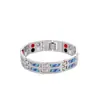 Pulsera Magnética de Doble Fila de Nuevo Estilo Transfronteriza Moda Europea y Americana para Hombre Pulsera con Pegatina de Fibra de Carbono Joyería al por Mayor