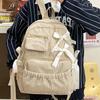 Mochila Estilo Ins com Laço Fita Estudante do Ensino Fundamental Estudante do Ensino Primário Mochila Casual Versátil Mochila Feminina de Nicho