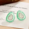 Nuevos Pendientes de Resina Jelly para Primavera/Verano 2026 con Circonita Microincrustada, Diseño Irregular de Moda Exquisito Versátil Accesorios para Orejas