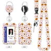 Portatarjetas de Identificación Multifuncional, Estuche de Almacenamiento de Insignias Estilo Ins Transfronterizo con Cordón, Clip de Metal, Cubierta Retráctil Duradera Resistente a los Arañazos