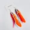 Pendientes de Plumas Coloridos Bohemios Transfronterizos Carnaval Europeo y Americano Navidad Diseño de Nicho Pendientes de Borla de Cuentas de Semilla para Mujer