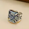 Anillo retro hapunk de plata de ley s925 para hombre moda masculina personalidad disco hip hop europeo y americano anillo individual dominante