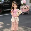 Conjunto de Pantalones Anchos con Falda a Cuadros de Estrellas, Manga Corta, Gato Kt, Sin Mangas para Niñas, Ropa de Nuevo Estilo 2026 para Bebés Niñas