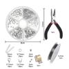Paquete de material de base de cuentas, alicates, anillo de acero, línea de pesca, posicionamiento de cuentas, cierre de langosta, kit de accesorios de joyería hechos a mano