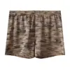 Cueca Box Masculina Tendência Estilo Coreano com Textura de Seda Gelada, Cintura Média de Caimento Solto com Estampa, Shorts de Verão para Estudantes e Casa