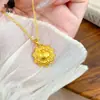 Pingente de Ouro de Areia Método Antigo Novo Estilo Chinês Alta Retenção de Cor Girassol hellokitty Pingente da Paz Corrente de Suéter Gato Kitty Mulheres