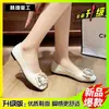 Zapatos de tacón bajo cuadrado de cuero suave negro para mujer para el trabajo, versátiles y cómodos zapatos de trabajo de verano con tacón bajo grueso