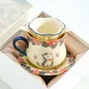 Taza de té de cerámica de fábrica con diseño de flor y gato, Taza con separación de té y agua, Taza individual para beber agua