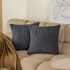 Funda de almohada de terciopelo a rayas de color sólido simple, funda de almohada, almohada de cama, cojín de almohada para sofá, dormitorio