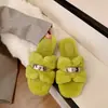 Zapatillas pequeñas de pelo dorado para exteriores, zapatos de algodón, hebilla Boken 2026, zapatos cálidos y de felpa para mujer, nuevo estilo otoño e invierno