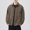 Camisa de punto jacquard texturizada, de estilo elegante y sofisticado, para hombre, nueva colección de otoño, engrosada, corte holgado, talla grande, manga larga