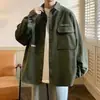 Estilo Hong Kong juvenil japonés ropa de trabajo alta calidad primavera casual nueva chaqueta cárdigan chaqueta camisa para hombre