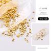 Arte de Unhas Ultra-Fina Liga Metálica Estrela do Mar e Lua Círculo Vazado Adesivos de Unha Decorações de Rebite Dourado Galvanizado Mini