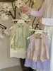 Conjunto Novo de Verão Estilo Chinês Nacional para Meninas, Hanfu Aprimorado Botão de Brocado Floral Conjunto de Duas Peças, Fashion para Meninas