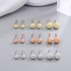Aretes de Plata Esterlina 999 Esmerilados para Mujer Pequeños Pequeños Redondos de Cuentas Aretes de Poste para la Oreja para Dormir Recogida Libre Aretes de Plata Moda