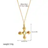 Europa y Estados Unidos acero inoxidable transfronterizo oro de 18 quilates sólido etiqueta pequeña incrustada colgante de circón cadena de clavícula simple collar apilado