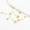 Base de Arete de Plata 925 Chapada con Oro Real de 18K, Base de Arete de Copa Puntiaguda, Soporte para Diamante de Copa Vacía, Soporte de Aguja para Diamante Adhesivo de Base Puntiaguda A66