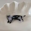 Grampo de Gato Fofo com Pernas Curtas Textura de Acetato Franja Presilha Lateral Elegante Presilha de Bico de Pato Presilha para Franja Acessórios de Cabelo Novo Estilo