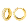 Pendientes de acero inoxidable nuevos de estilo europeo y americano, moda, temperamento, estilo ins, geométricos, de diamante, oro de 18 quilates, lujo ligero, sensación de alta gama
