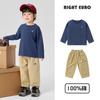 Conjunto de Ropa de Otoño para Niños, Camiseta de Manga Larga 100% Algodón, Pantalones Casuales, Ropa Infantil, Camiseta Básica para Niños Pequeños, Pantalones Largos, Moderno