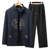 Traje Tang para Hombre de Mediana Edad y Anciano Traje Grueso Estilo Chino de Abuelo Primavera y Otoño Chaqueta para Anciano Chaqueta Traje Tang